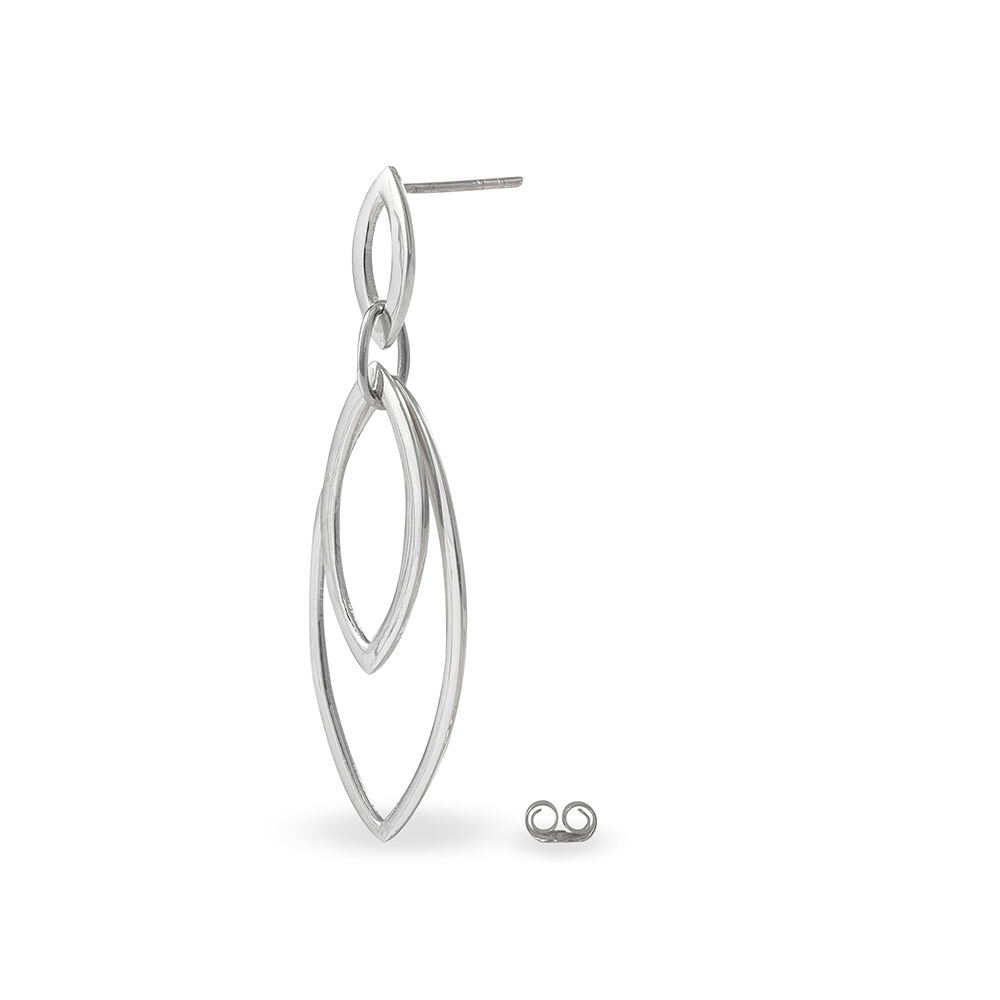 Boucles D'oreilles Pendantes Toupie Argent Blanc - Pendantes Femme | Marc Orian