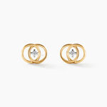 Boucles D'oreilles Puces Briitilia Or Jaune Diamant - Puces Femme | Marc Orian