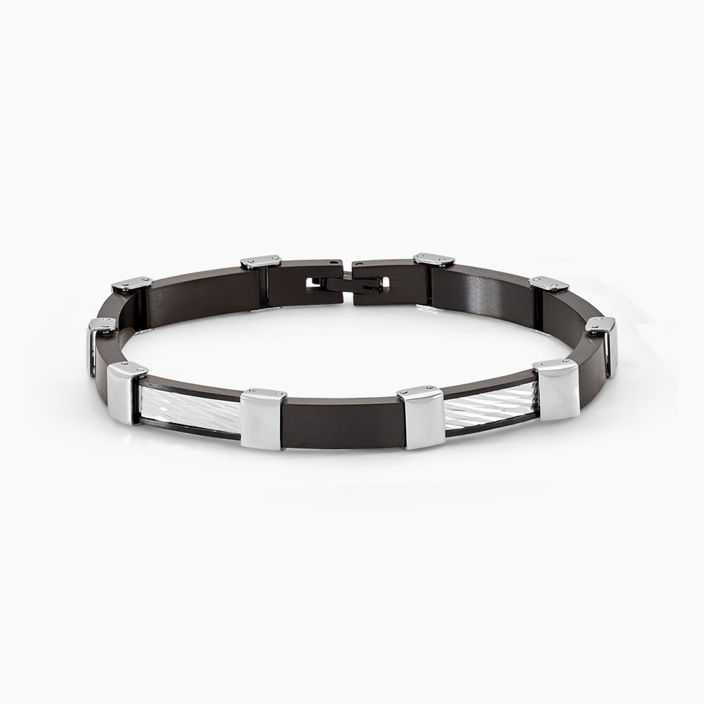 Bracelet Jack Acier Blanc Noir - Bracelets cha&icirc;nes Homme | Marc Orian