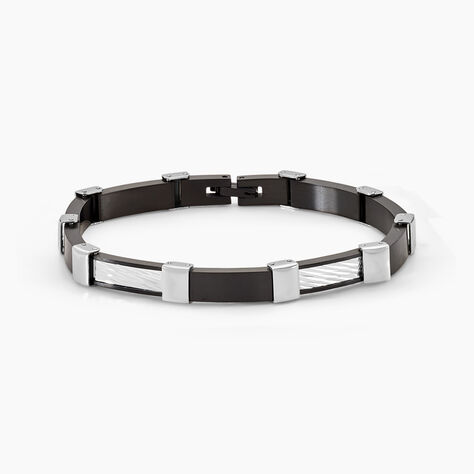 Bracelet Jack Acier Blanc Noir - Bracelets cha&icirc;nes Homme | Marc Orian