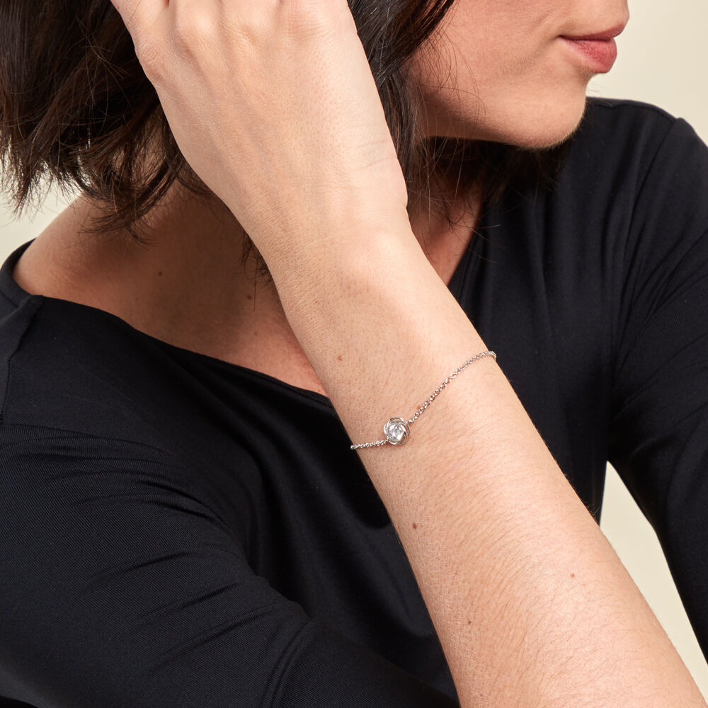 Bracelet Cyllene Argent Blanc Oxyde De Zirconium - Bracelets chaînes Femme | Marc Orian