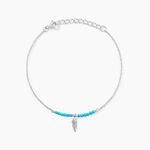 Bracelet Lottie Argent Blanc Turquoise - Bracelets fantaisie Femme | Marc Orian
