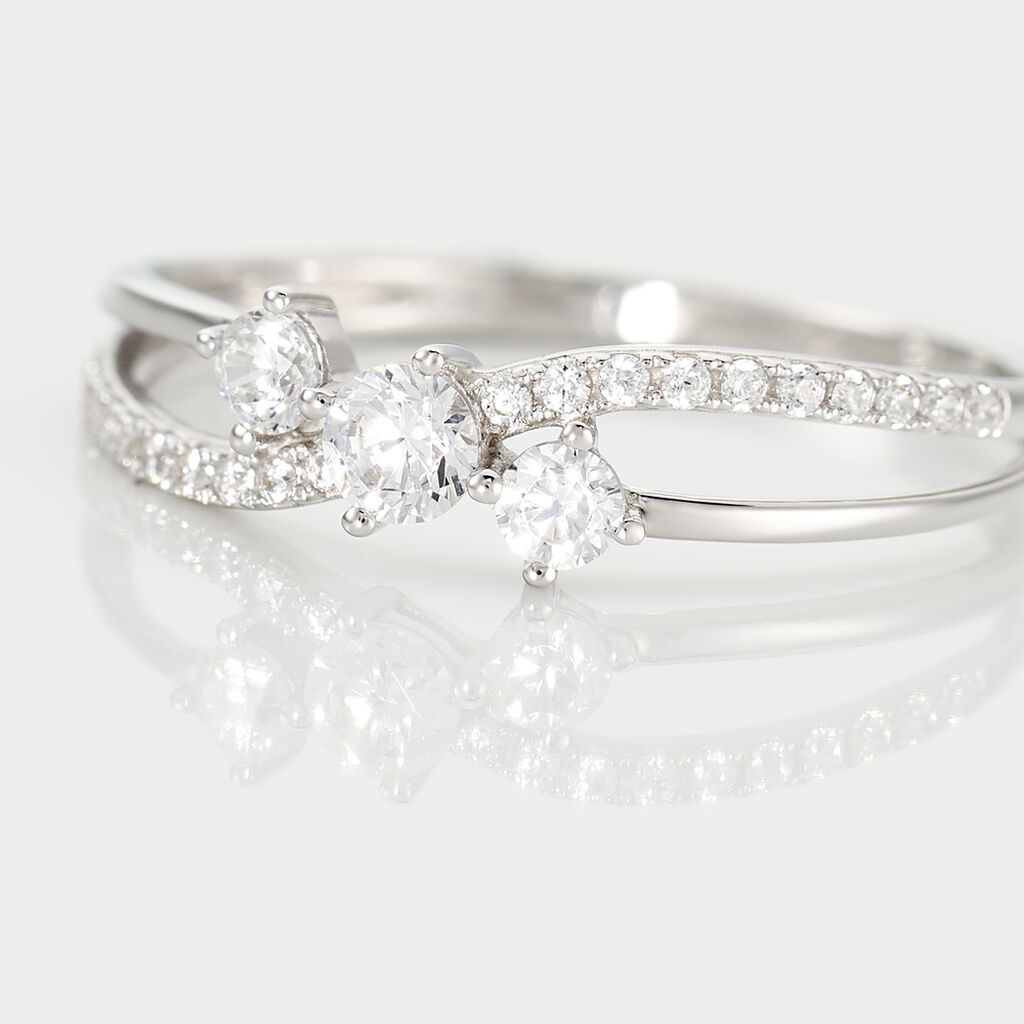Bague Edwige Or Blanc Oxyde De Zirconium - Bagues Solitaire Femme | Marc Orian