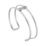 Bracelet Jonc Imagine Agnes Acier Blanc Cristal - Bracelets joncs Femme | Marc Orian