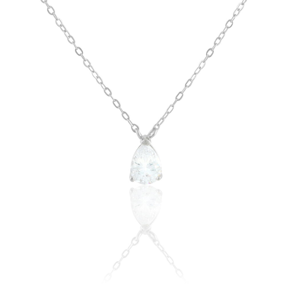 Collier Carolyn Argent Blanc Oxyde De Zirconium - Colliers solitaires Femme | Marc Orian