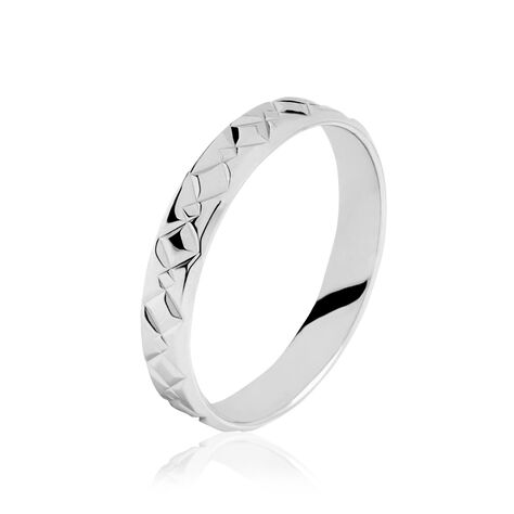 Alliance Herveva Ruban Plat Or Blanc - Alliances duo Famille | Marc Orian