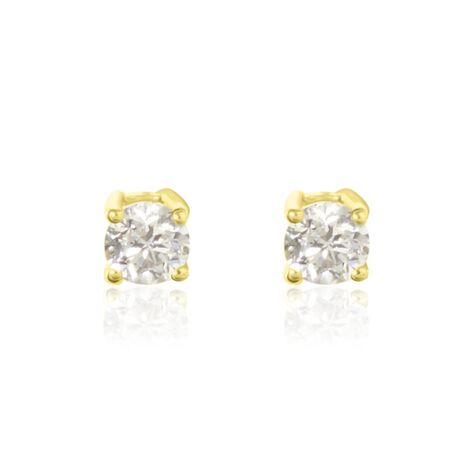 Boucles D'oreilles Puces Aphrodite Or Jaune Diamant - Puces Famille | Marc Orian
