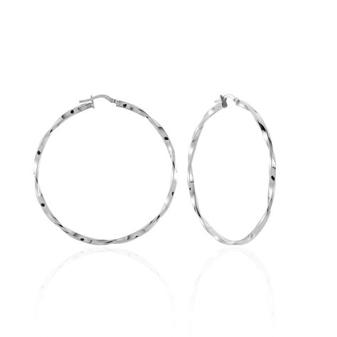 Créoles Argent Blanc Ires - Boucles d'oreilles Créoles Femme | Marc Orian