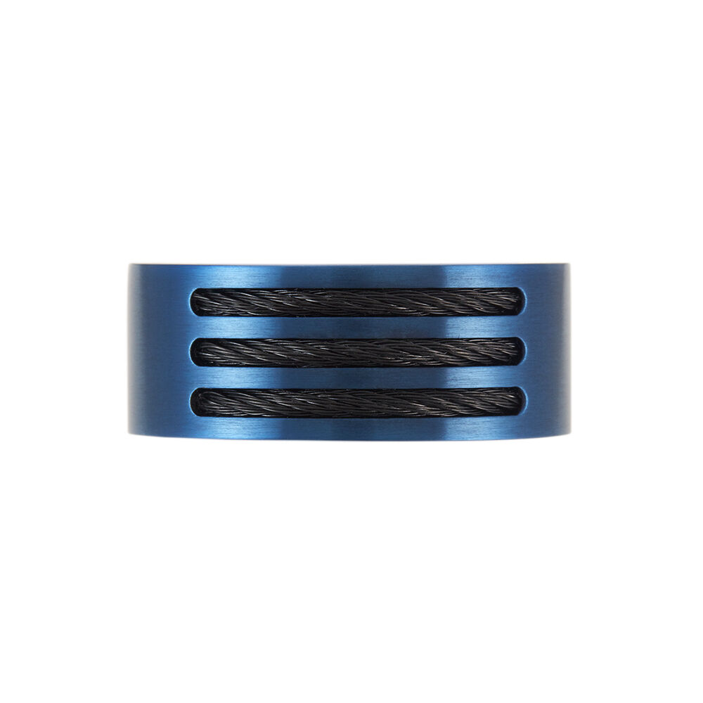 Bague Acier Bleu Luke - Bijoux fantaisie Homme | Marc Orian