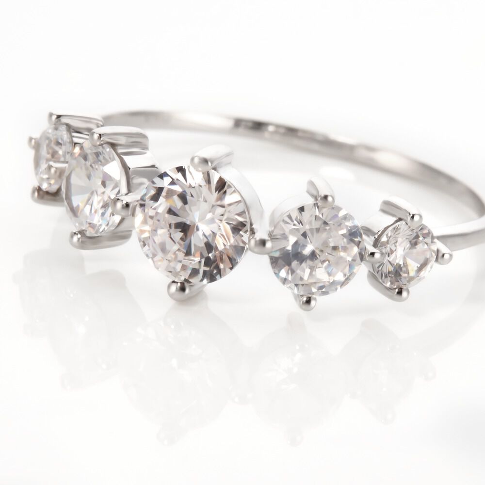 Bague Or Blanc Riyad Oxydes De Zirconium - Solitaires Femme | Marc Orian