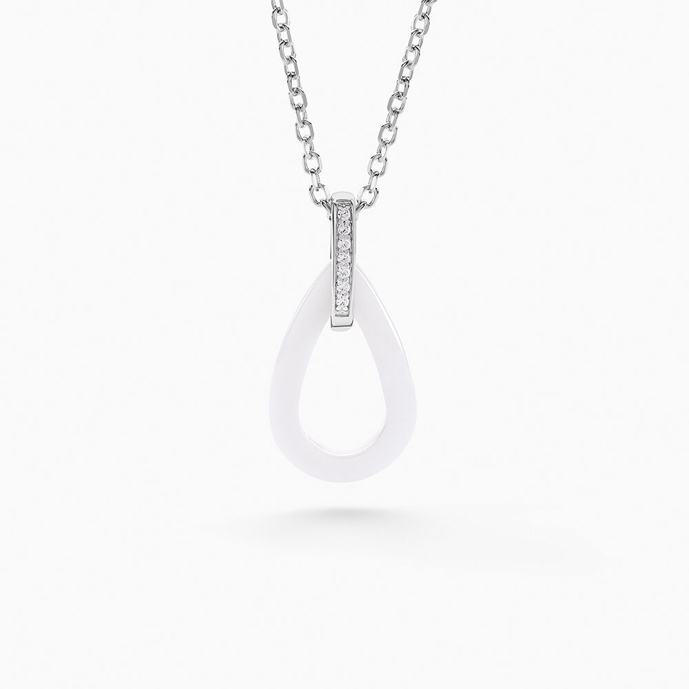 Collier Peer Argent Blanc Oxyde De Zirconium - Colliers avec pierres Femme | Marc Orian