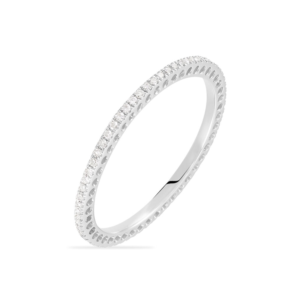 Alliance Lu Or Blanc Diamant - Alliances avec pierres Femme | Marc Orian