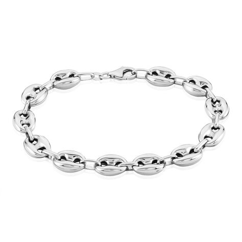 Bracelet Carrus Maille Grain De Cafe Argent Blanc - Bracelets mailles Homme | Marc Orian