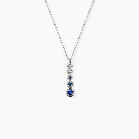 Collier Josephine Or Blanc Saphir Et Diamant - Colliers avec pierres Femme | Marc Orian