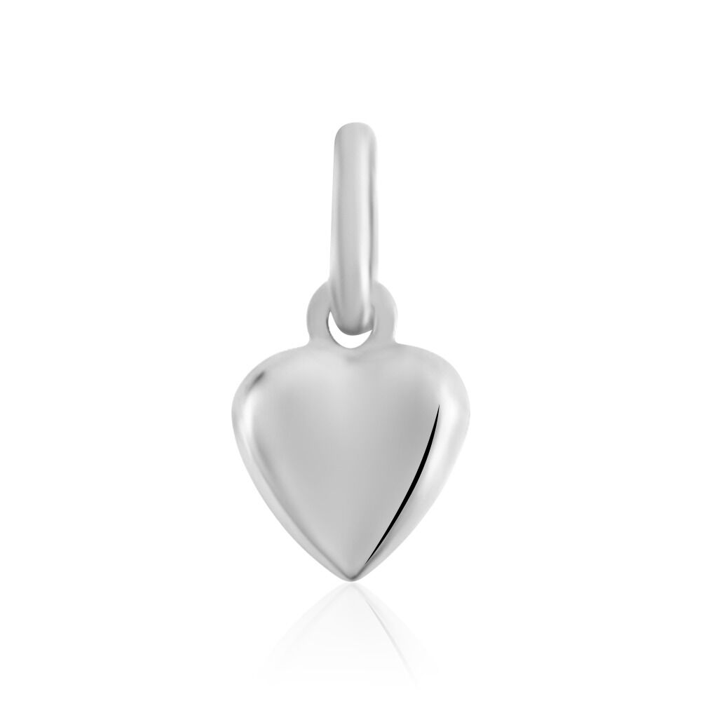 Pendentif Eudocie Coeur Lisse Or Blanc - Pendentifs Famille | Marc Orian