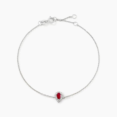 Bracelet Juliettina Or Blanc Rubis Et Diamant - Bracelets chaînes Femme | Marc Orian