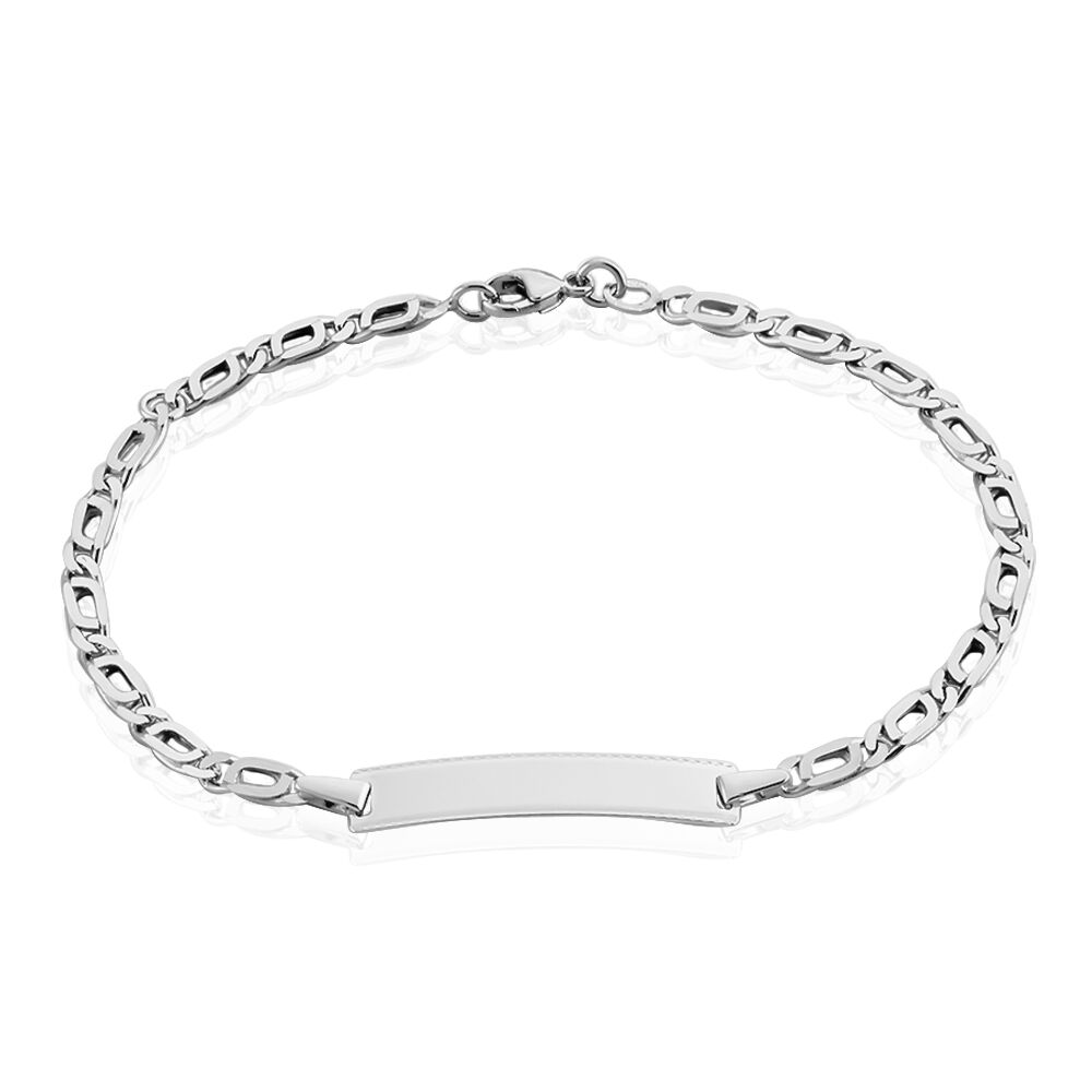 Bracelet Identité Fanelia Maille Marine Or Blanc - Gourmettes Enfant | Marc Orian
