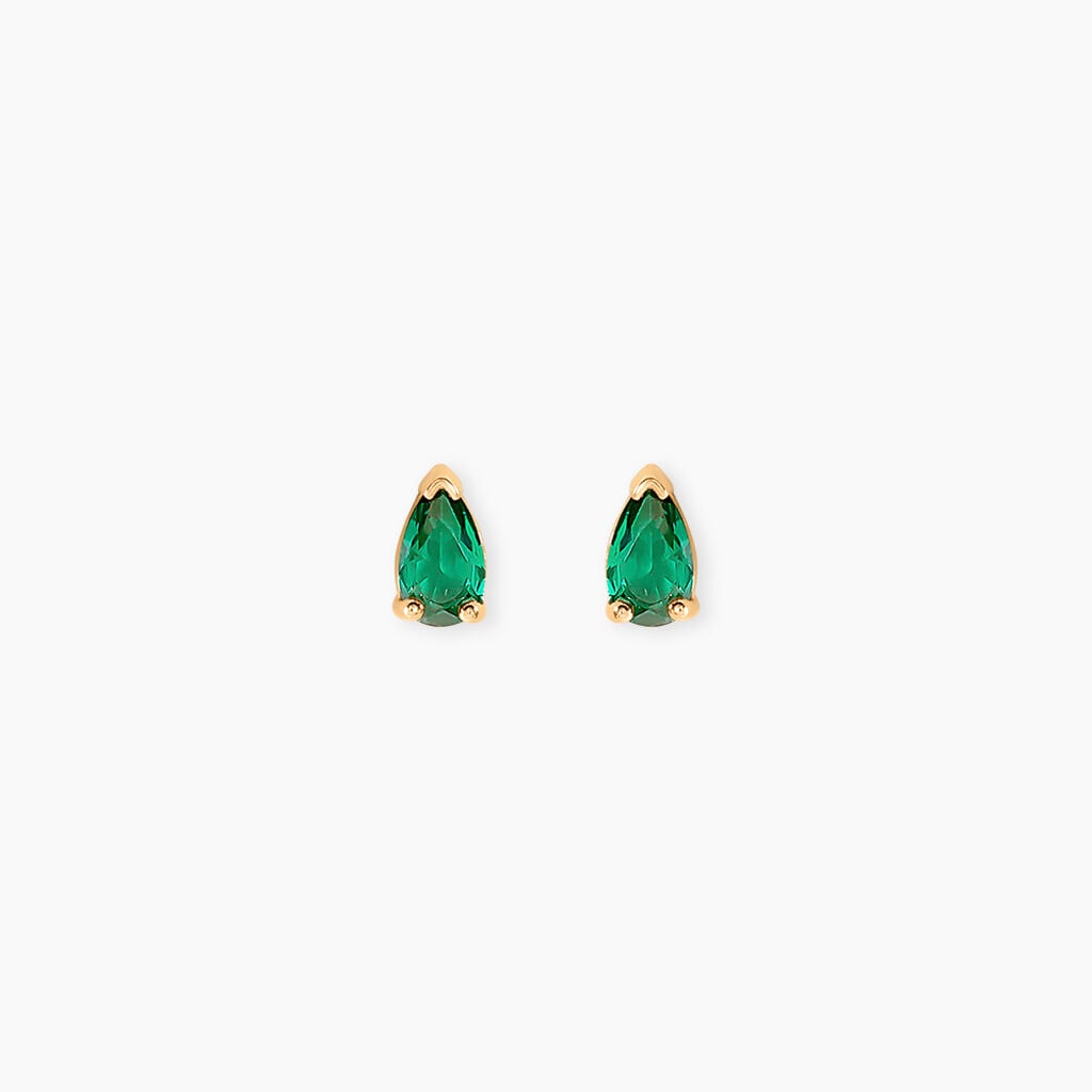 Boucles D'Oreilles Puces Tiffani Plaqu&eacute; Or Jaune Oxyde De Zirconium - Puces Femme | Marc Orian