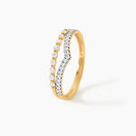 Bague Eclat D'Etoile Argent Dor&eacute; A L'Or 750/1000 Oxyde De Zirconium - Bagues avec pierre Femme | Marc Orian