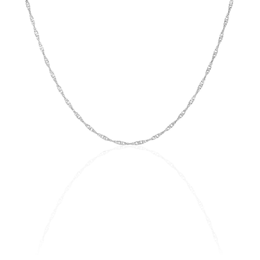 Chaîne Leliana Maille Singapour Or Blanc - Chaines Femme | Marc Orian