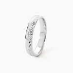 Alliance Fantaisie Diamantee Ruban Plat Or Blanc - Alliances duo Unisex | Marc Orian