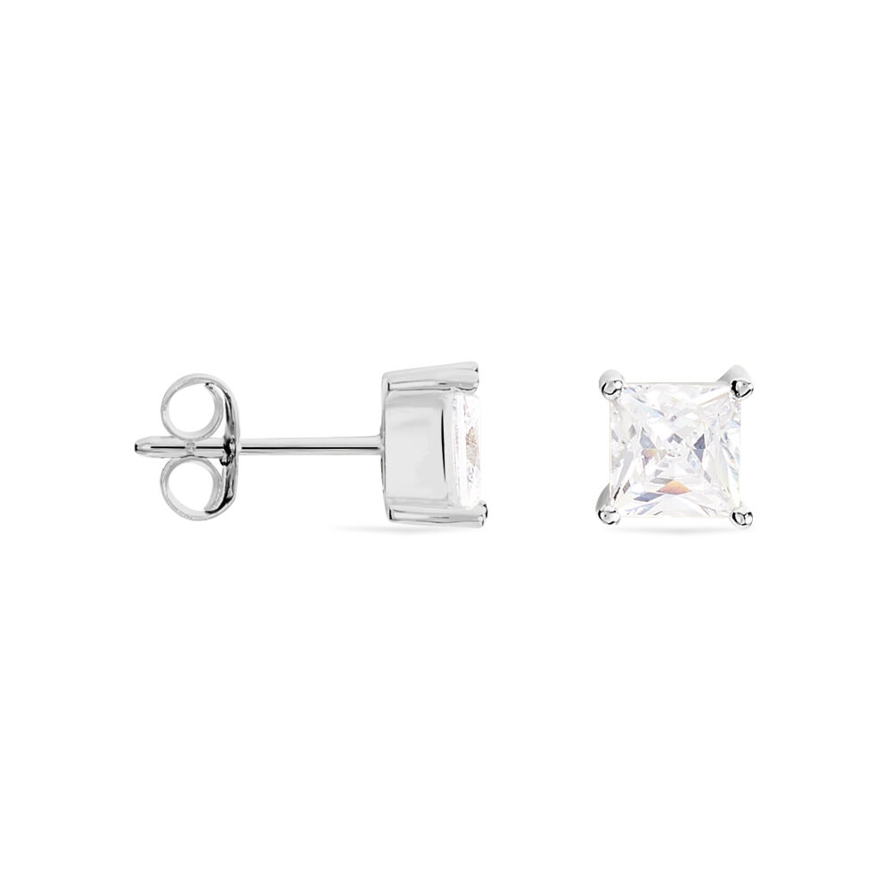 Boucles D'oreilles Puces Argent Blanc Alys Oxyde De Zirconium - Puces Femme | Marc Orian