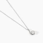 Collier Vrille Accompagnee Or Blanc Diamant - Colliers avec pierres Femme | Marc Orian