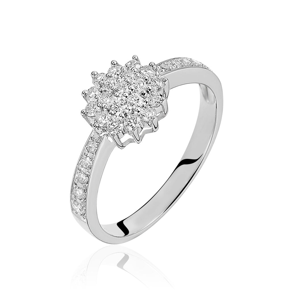 Bague Chou Or Blanc Diamant - Bagues fiançailles Femme | Marc Orian