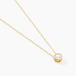 Collier Columbine Or Jaune Oxyde De Zirconium Blanc - Colliers avec pierres Femme | Marc Orian