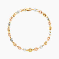 Bracelet Dami Maille Grain De Café Or Tricolore