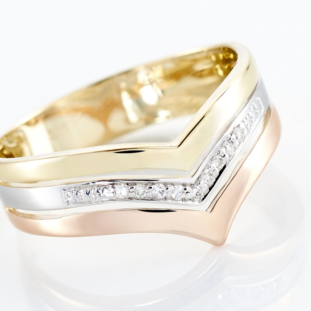 Bague Alix Or Tricolore Diamant - Bagues pierres précieuses Femme | Marc Orian