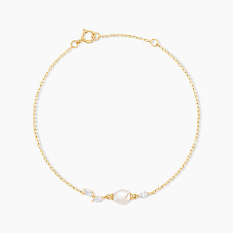 Bracelet Elysia Or Jaune Perle De Culture Oxyde De Zirconium - Bracelets cha&icirc;nes Femme | Marc Orian