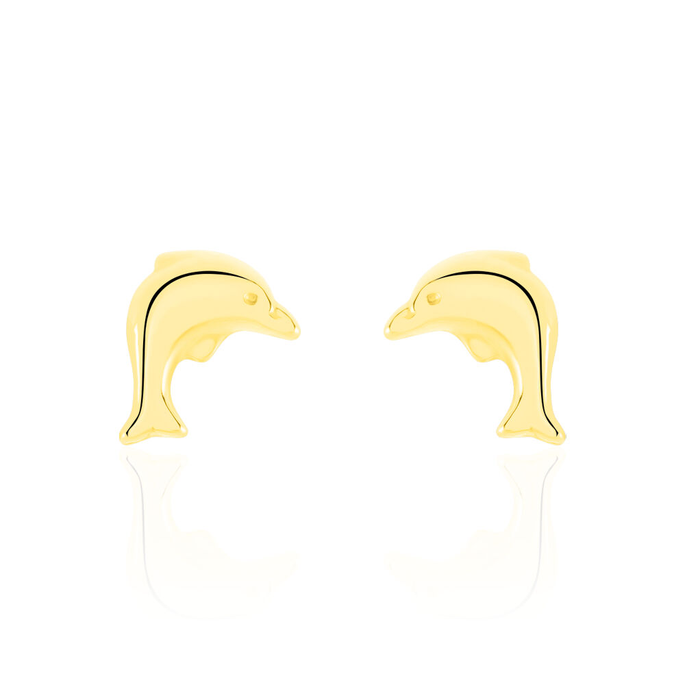 Boucles D'oreilles Puces Fulvie Dauphin Or Jaune - Puces Femme | Marc Orian