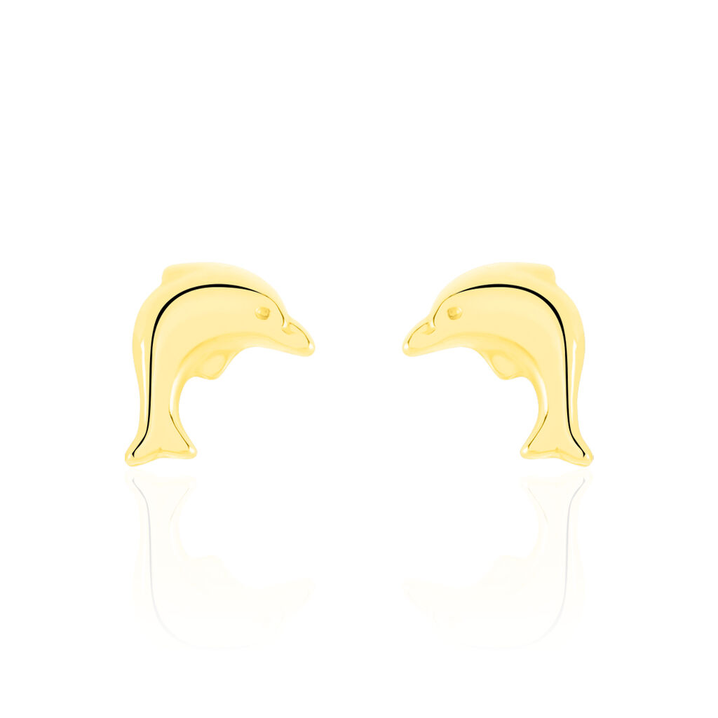 Boucles D'oreilles Puces Fulvie Dauphin Or Jaune - Puces Femme | Marc Orian