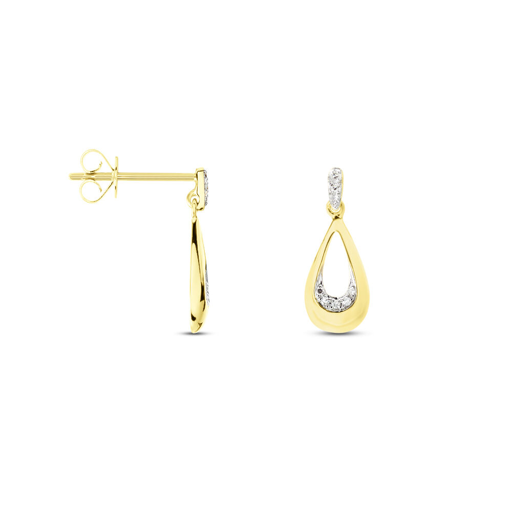 Boucles D'oreilles Puces Nirmala Or Jaune Diamant - Pendantes Femme | Marc Orian