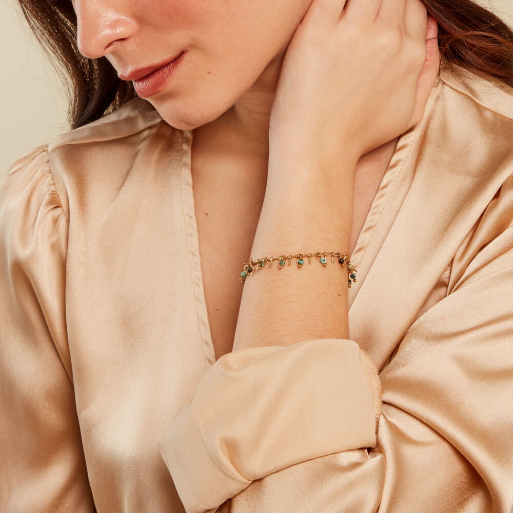 Bracelet Athena Acier Jaune Turquoise - Bracelets chaînes Femme | Marc Orian