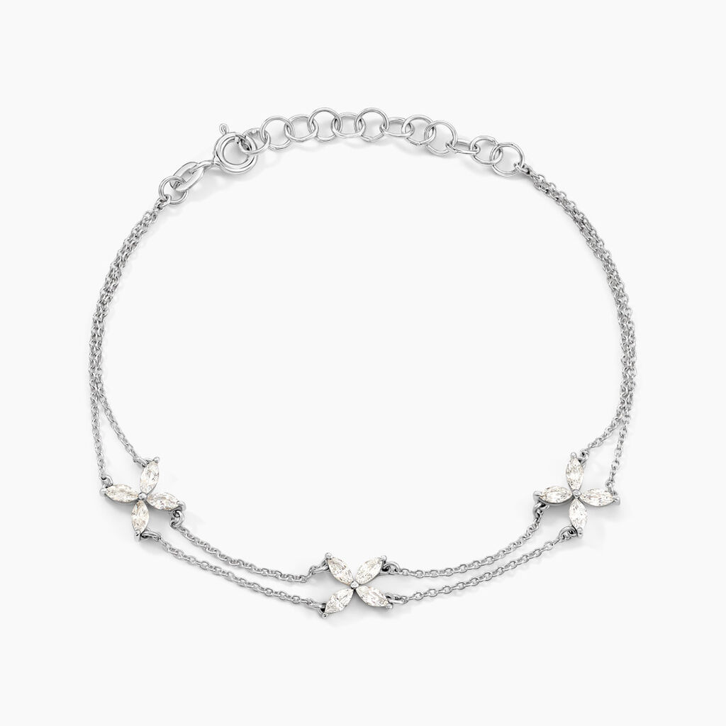 Bracelet Jacquine Argent Blanc Oxyde De Zirconium - Bracelets fantaisie Femme | Marc Orian