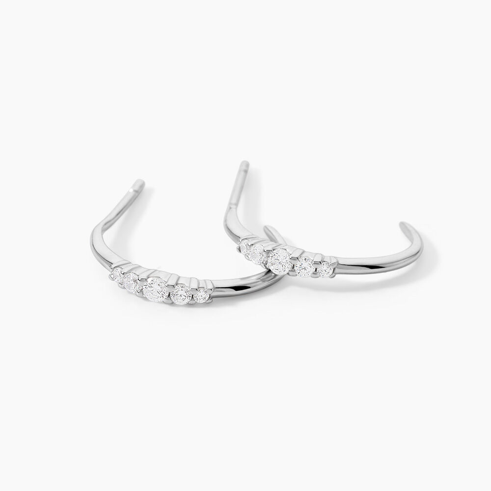 Cr&eacute;oles Anemone Argent Blanc Oxyde De Zirconium - Cr&eacute;oles Femme | Marc Orian