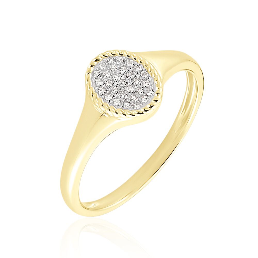 Chevalière Raza Or Jaune Diamant - Chevalières Femme | Marc Orian