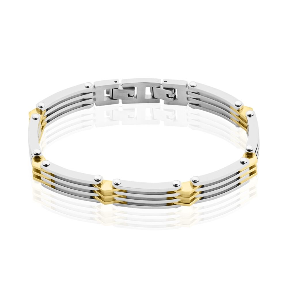 Bracelet Jourdan Rio Acier Bicolore - Bracelets cha&icirc;nes Homme | Marc Orian