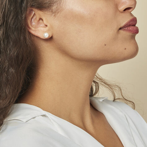 Boucles D'oreilles Puces Ursulina Or Jaune Perle De Culture - Clous d'oreilles Femme | Marc Orian