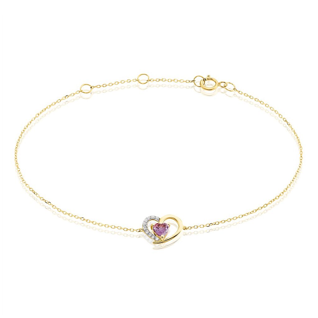 Bracelet Eliana Or Jaune Améthyste Oxyde De Zirconium - Bracelets chaînes Femme | Marc Orian
