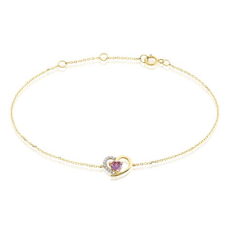 Bracelet Eliana Or Jaune Améthyste Oxyde De Zirconium - Bracelets chaînes Femme | Marc Orian