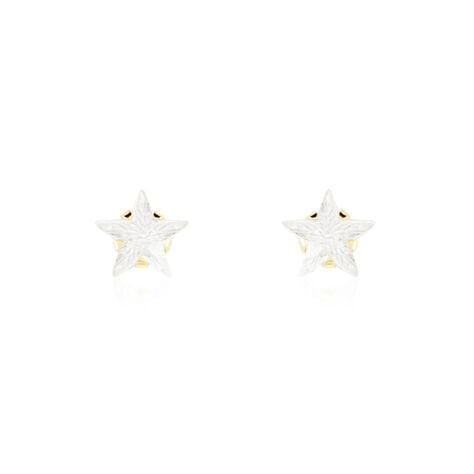 Boucles D'oreilles Puces Elais Etoile Or Jaune Oxyde De Zirconium - Puces Femme | Marc Orian