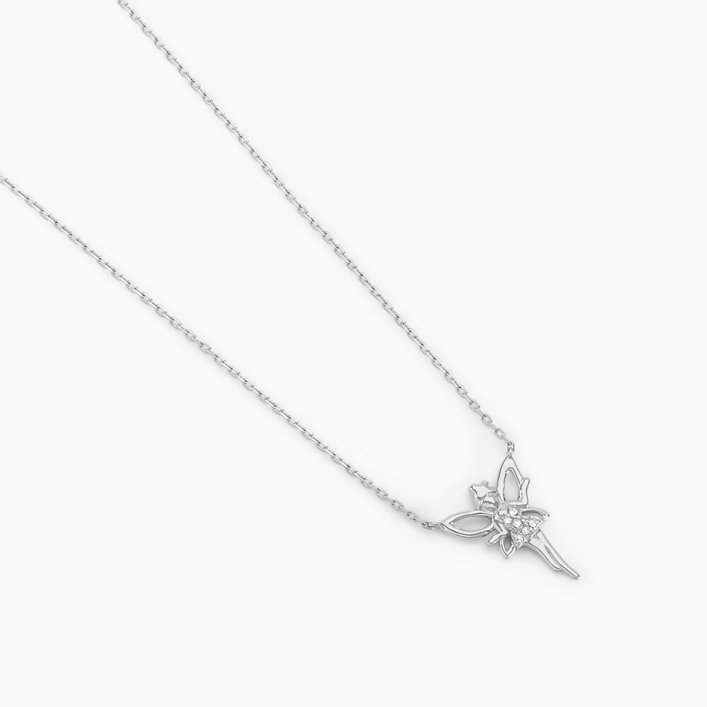 Collier Fee Or Blanc Diamant - Colliers avec pierres Femme | Marc Orian