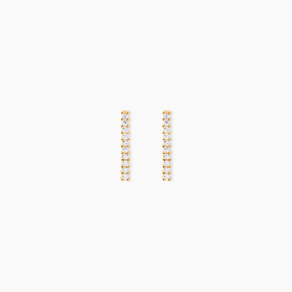 Boucles D'oreilles Pendantes Priscilla Or Jaune Oxyde De Zirconium - Pendantes Femme | Marc Orian