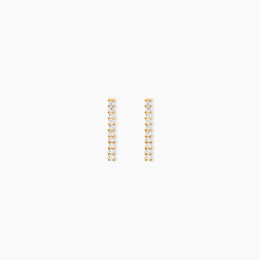 Boucles D'oreilles Pendantes Priscilla Or Jaune Oxyde De Zirconium - Pendantes Femme | Marc Orian