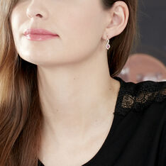 Boucles D'oreilles Pendantes Ondulation Or Bicolore Rubis Et Diamant - Boucles d'oreilles Pendantes Femme | Marc Orian