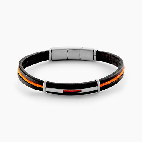 Bracelet Jourdan Damayanti Cuir Noir - Bijoux Homme | Marc Orian