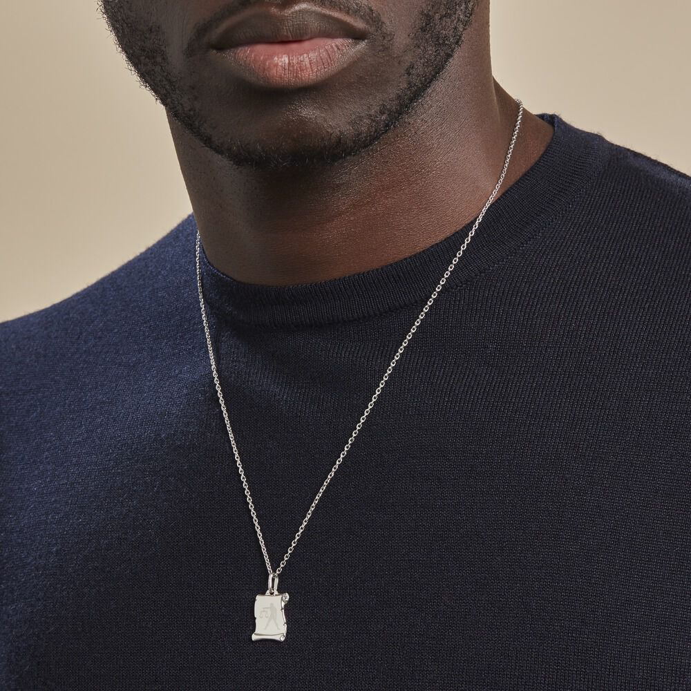Pendentif Zodiaque Parchemin Argent Blanc - Bijoux personnalisés Famille | Marc Orian